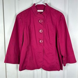 Coldwater Creek pink 3/4 sleeve jacket blazer, size 16